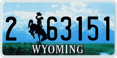 WY license plate 263151