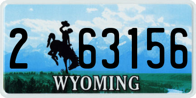 WY license plate 263156