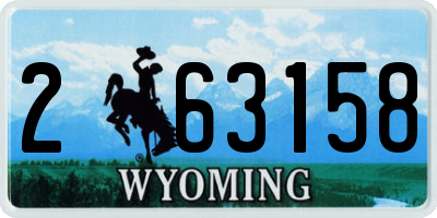 WY license plate 263158
