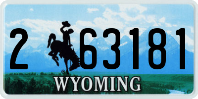 WY license plate 263181