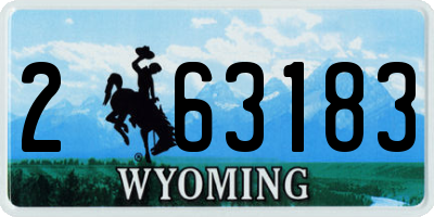 WY license plate 263183