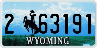 WY license plate 263191