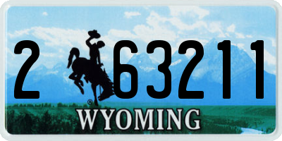 WY license plate 263211