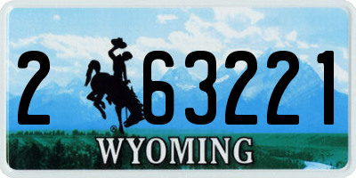 WY license plate 263221