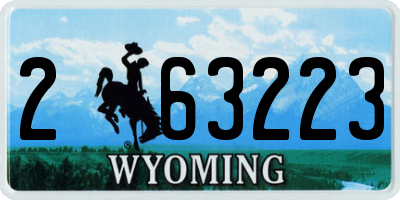 WY license plate 263223