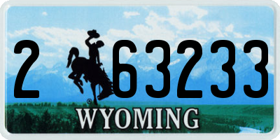 WY license plate 263233
