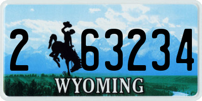 WY license plate 263234
