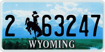 WY license plate 263247