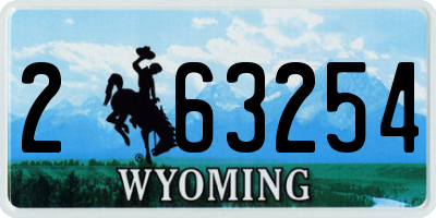 WY license plate 263254
