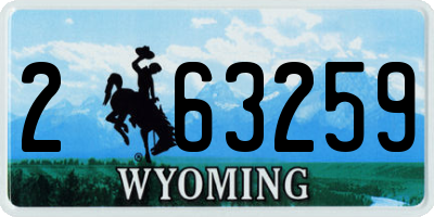 WY license plate 263259