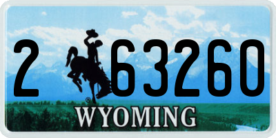 WY license plate 263260
