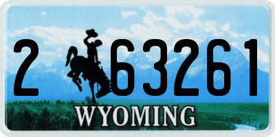 WY license plate 263261