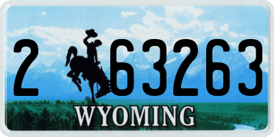 WY license plate 263263