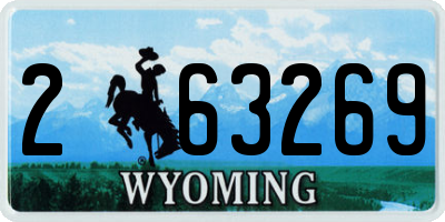 WY license plate 263269
