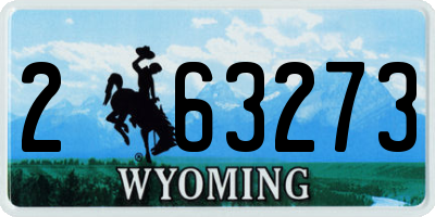 WY license plate 263273