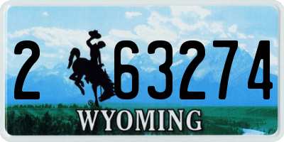 WY license plate 263274