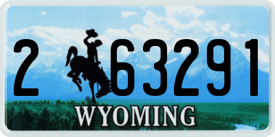 WY license plate 263291