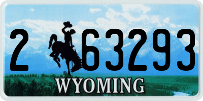 WY license plate 263293