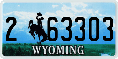 WY license plate 263303