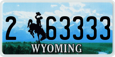 WY license plate 263333