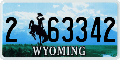 WY license plate 263342