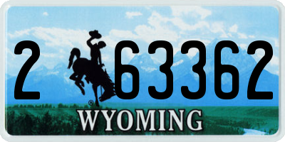 WY license plate 263362