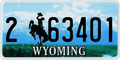 WY license plate 263401