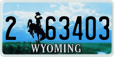 WY license plate 263403