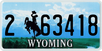 WY license plate 263418