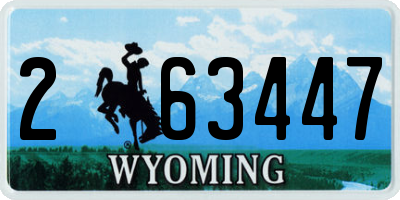 WY license plate 263447