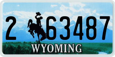WY license plate 263487
