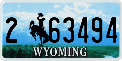 WY license plate 263494