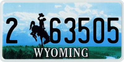 WY license plate 263505