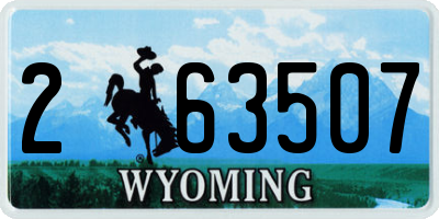 WY license plate 263507