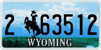 WY license plate 263512