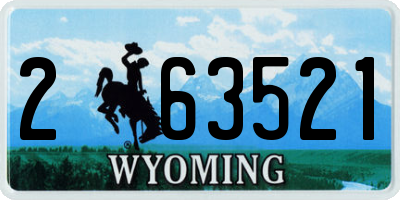 WY license plate 263521