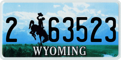 WY license plate 263523
