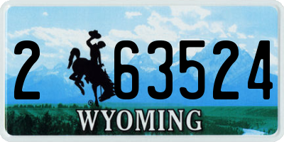 WY license plate 263524