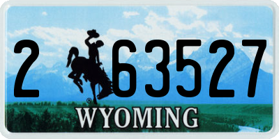 WY license plate 263527