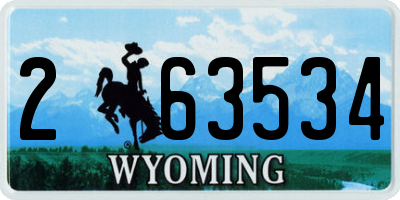 WY license plate 263534