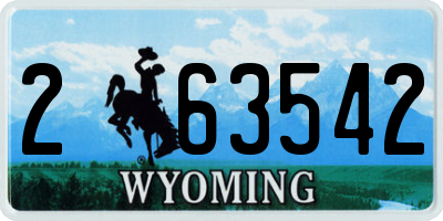 WY license plate 263542