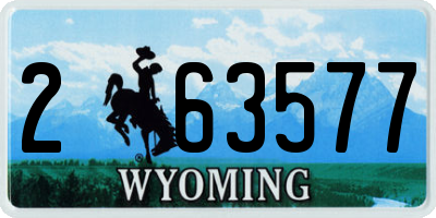 WY license plate 263577
