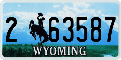 WY license plate 263587