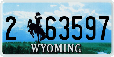 WY license plate 263597