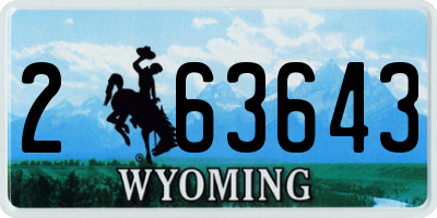 WY license plate 263643