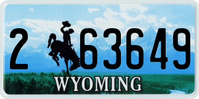 WY license plate 263649