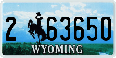 WY license plate 263650