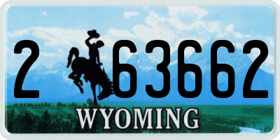 WY license plate 263662