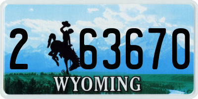 WY license plate 263670