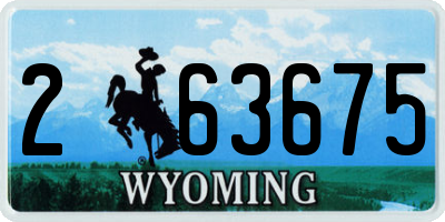 WY license plate 263675